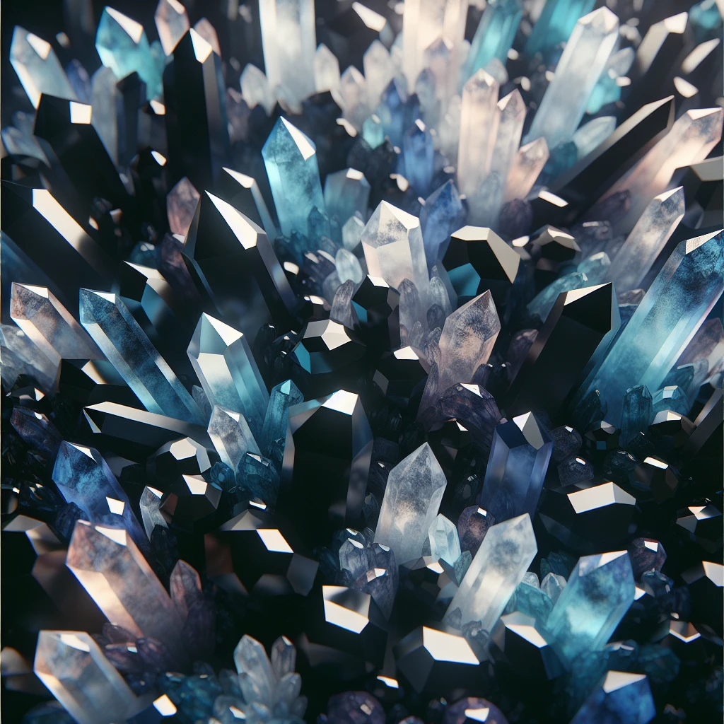 Black and blue crystals