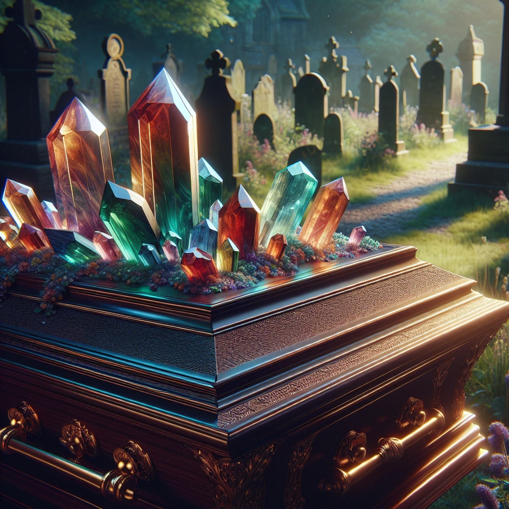 Crystals to leave on a grave coffin
