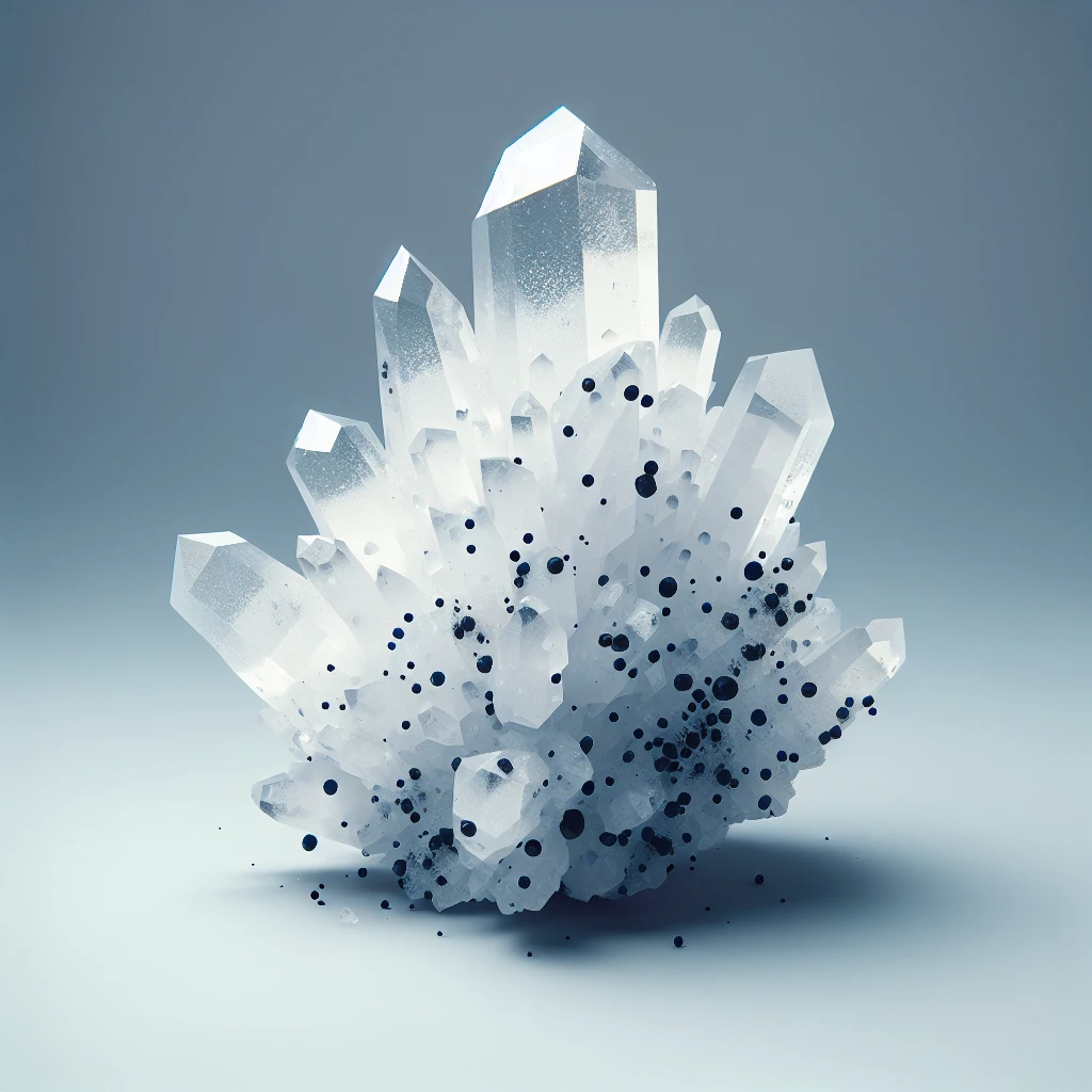 White crystal with black spots